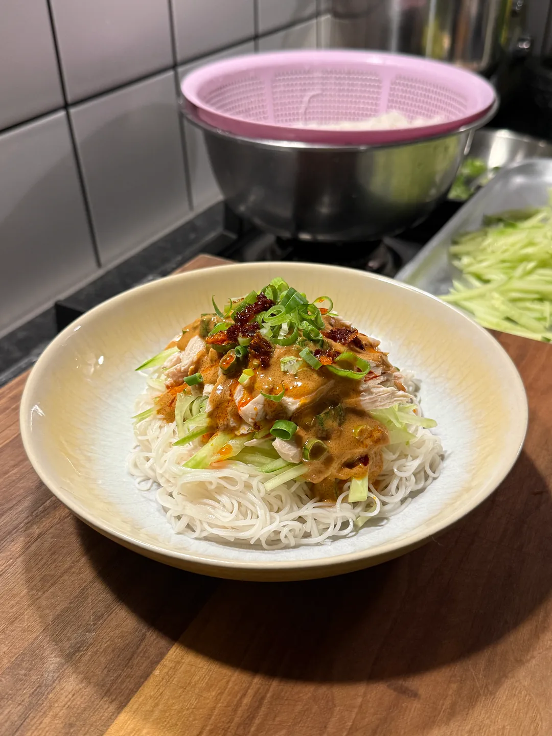 Cold Sesame Chicken Noodles
