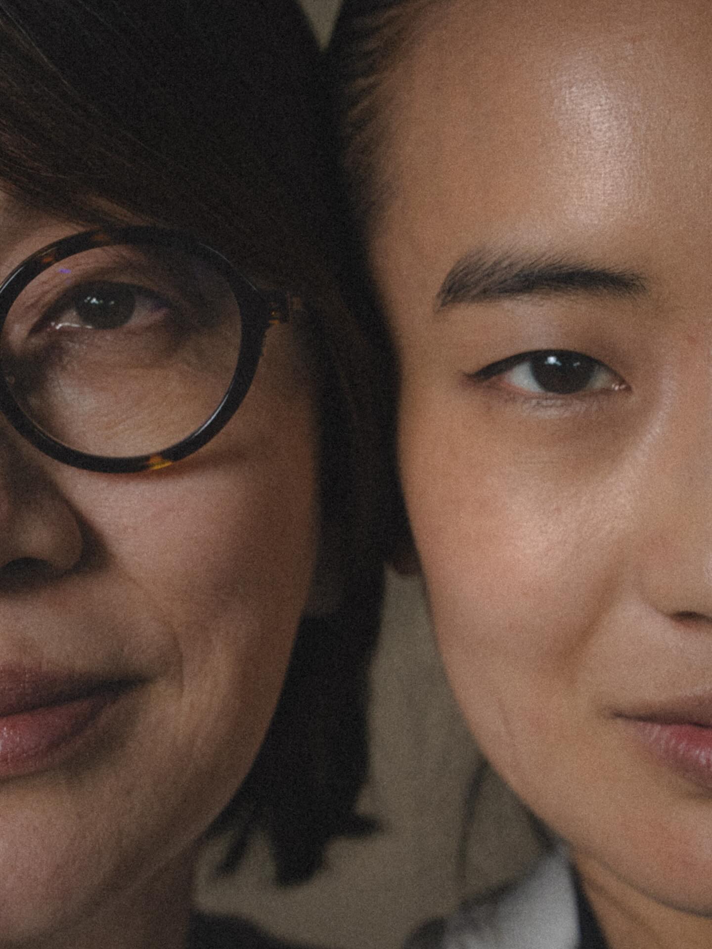 A playful close-up of Xien and Mama Jolene